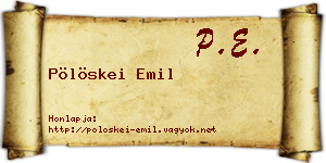 Pölöskei Emil névjegykártya