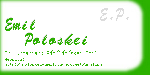 emil poloskei business card